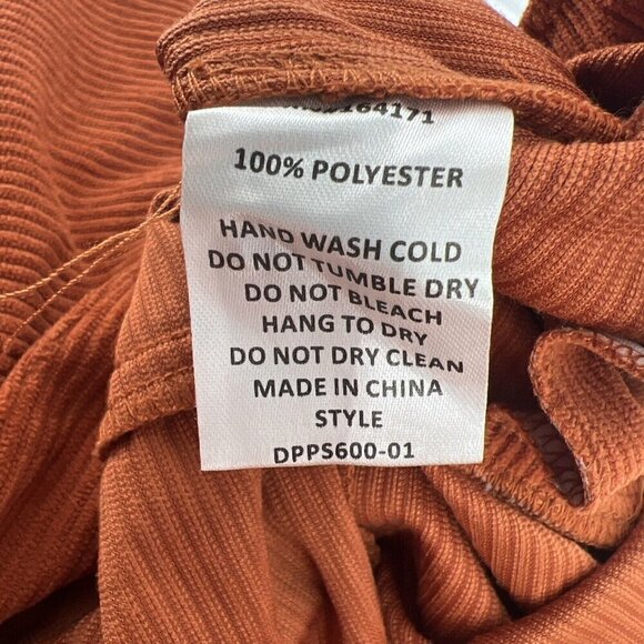 Du Paradis Womens Size Small Rust Orange Belted Corduroy Jumpsuit New Fall New - Picture 12 of 13